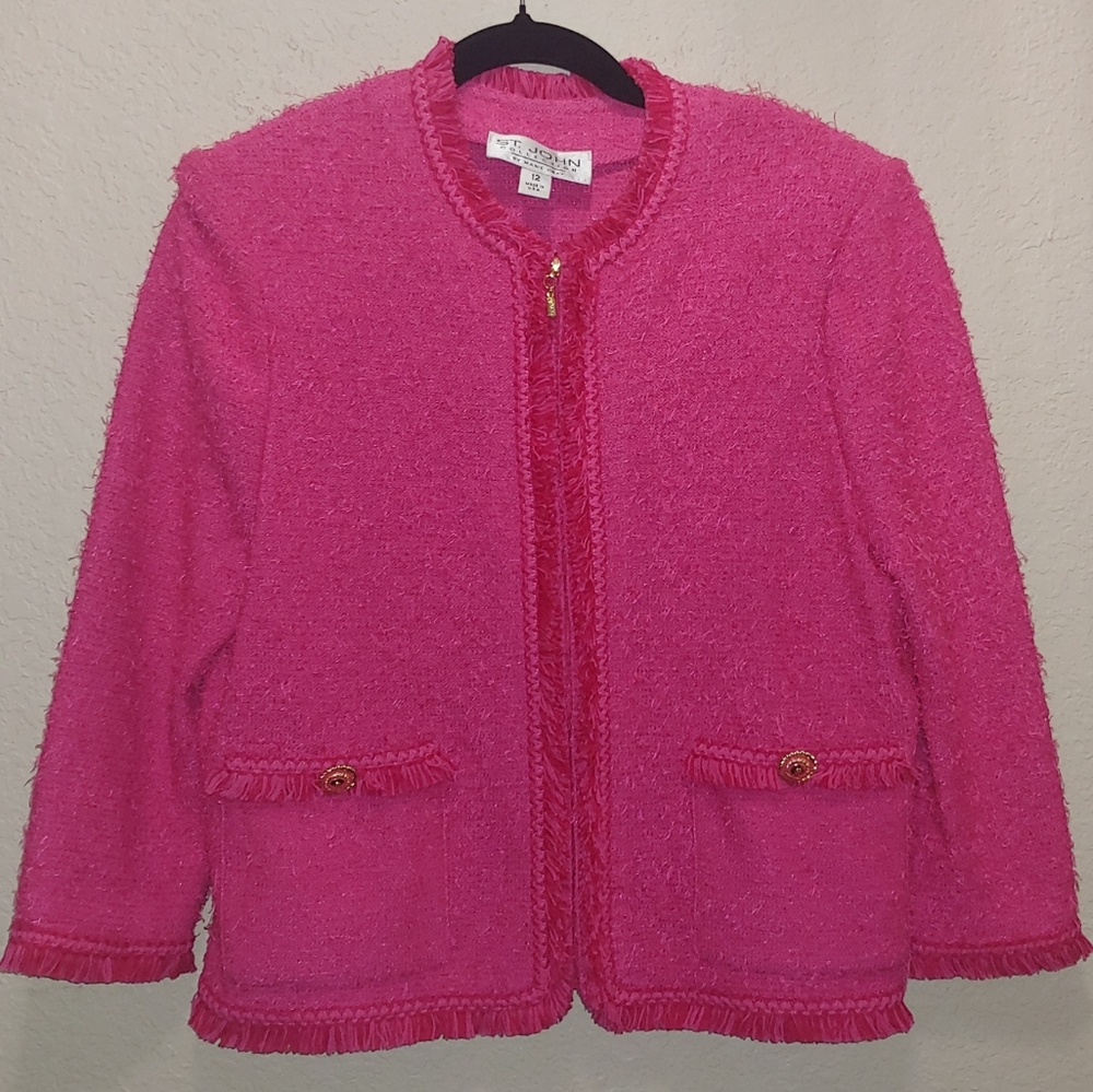 St. John Hot Pink Blazer Size 12